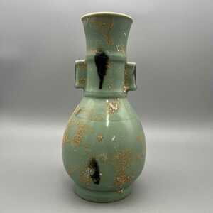 【萬藏】宋時代 龍泉窯 官窯 青磁 花瓶 中国古美術 