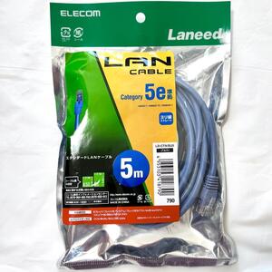 【新品未開封】ELECOM LANケーブル 5m LD-CTN/BU5