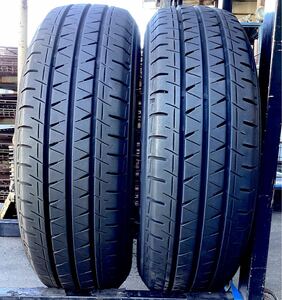 195/70R15 106/104N LT 2本 ヨコハマ ブルーアースバン RY55 バリ溝 2021年製 中古(96612 K1602) BluEarth-van 小型トラック 