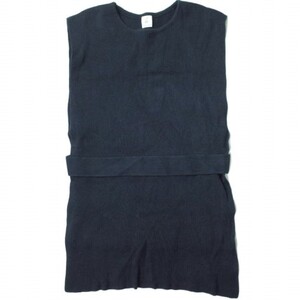 6 ROKU BEAUTY＆YOUTH ロク ビューティーアンドユース AZE KNIT VEST 畦編みニットベスト 8618-199-0029 Free ネイビー セーター g7277