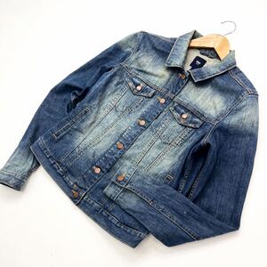 ギャップ ☆ GAP レディース M デニムジャケット Gジャン インディゴ USED色落ち感♪ 間違いない定番◎ アメカジ 大人カジュアル ■FA191