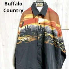 希少　ヴィンテージ　Buffalo Country　ウエスタンシャツ　サンセット