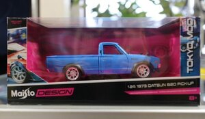 Maisto 1/24 TOKYO MOD 1973 DATSUN 620 PICK-UP マイスト 北米 ダットサン ピックアップ トラック ミニカー ブルー JDM カスタムカー　