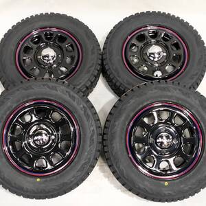 デイトナ ブラック 12-4.0J 4H100 ＋42 TOYO OPEN COUNTRY R/T 145/80R12 80/78N ピクシスバン エブリィ キャリィ ハイゼット 01-2397S