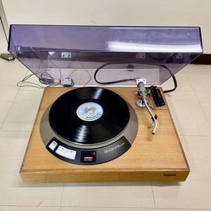 C005-M28-33 デノン DENON DP-3000 レコードプレーヤー ターンテーブル 通電確認済み レコード付き アナログ ダストカバー付き