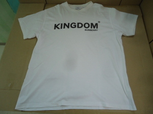 X4441-169♪【60】BURBERRY バーバリー KINGDOM LOGO キングダム ロゴ Tee Tシャツ Lサイズ ホワイト