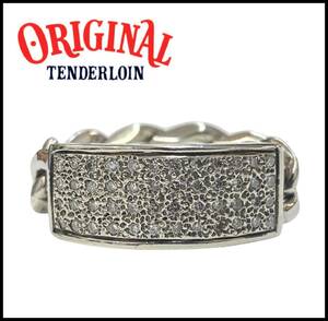 ★名作★ TENDERLOIN テンダーロイン T-ID RING ダイヤモンド シルバー 925 ID プレート チェーン リング 指輪 21号 ホースシュー ダラー