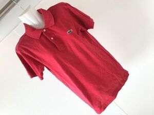 kb4■ ラコステ LACOSTE ■ 半袖 ポロシャツ トップス ワンポイント ■ サイズ2：Ｍ ■ 赤 レッド POLO シャツ ■ 訳あり