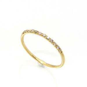 美品 AHKAH アーカー ドゥーズブリエ リング K18YG ダイヤモンド 0.12ct AK0948010200 イエローゴールド 12石 レディース 13号 28008578