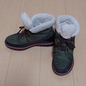 ソレル スノーブーツ SOREL 1689721383 nl 2297-383 雪用 ウィメンズコージーカーニバル 防寒ブーツ nori-black 女性用 レディース 中古