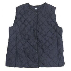 UNIQLO ユニクロ ウォームパデッド キルティング ベスト XL 黒 ブラック インナーベスト エコダウンベスト 軽量 LL 2L ゆったり 大きい