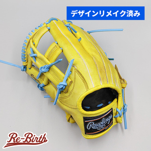 【デザインリメイク済み】 ローリングス 軟式グローブ / 外野手用 型付け済み (Rawlings グラブ)[WE407]