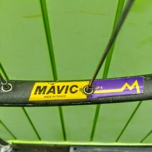 【ジャンク品】ヴィンテージ 自転車 リアホイール 後輪／リム〈MAVIC GP4〉前期型 アノダイズド／ハブ〈SHIMANO 600〉／スプロケット７速