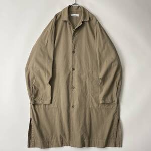 【2019AW】marka -SHIRT COAT- size/1 (q) マーカ 大きめ シャツコート オーバー ワイド コットン ショップ アトリエ ワーク ベージュ