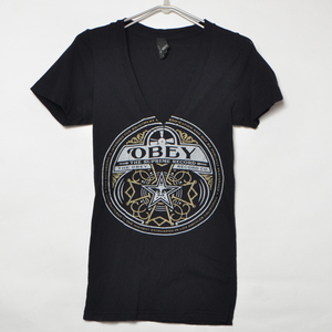 GS4720 オベイ OBEY Tシャツ レディース XS 肩36 メール xq