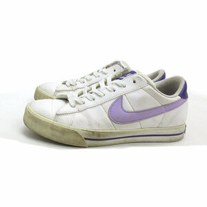 y■【24.5cm】ナイキ/NIKEスイートクラシック フェイクレザースニーカー■白LADIES/F57【中古】