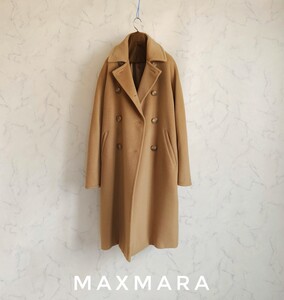 超高級 極美品 Maxmara 憧れの大人気セレブ御用達キャメルコート 最上級白タグ 大人気おしゃれオーバーサイズデザイン マックスマーラ 