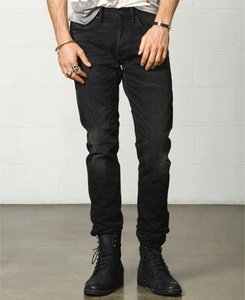 デニムアンドサプライ ラルフローレン Dropped skinny デニムジーンズ 黒 ユーズド加工 W38 ウエスト102cm DENIM&SUPPLY RALPH LAUREN