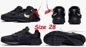 NIKE Off White Air Presto Black 28cm US10 国内正規 THE10 ナイキ オフホワイト エア プレスト 黒 ブラック MAX force 1 dunk sb JORDAN