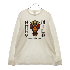 A BATHING APE アベイシングエイプ 京都限定 MILO BABY マイロベイビー 長袖Tシャツカットソー ホワイト 002LTK221001F