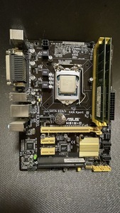 ASUS H81M-C マザーボード CPU INTEL i5 4590 メモリー crucial DDR3 4GB セット中古品動作品