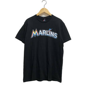 【期間限定SALE】USA 古着 半袖 Tシャツ マジェスティック マイアミマーリンズ MLB メジャーリーグ ブラック メンズM 古着卸 BA1037