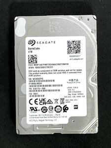 【送料無料】　★ 4TB ★　Seagate / ST4000LM024　【使用時間：14ｈ】　2023年製　新品同様　 2.5インチ内蔵HDD/15mm厚/SATA