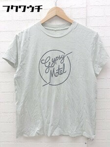 ◇ TODAYFUL トゥデイフル プリント 半袖 Tシャツ カットソー サイズF グレー レディース