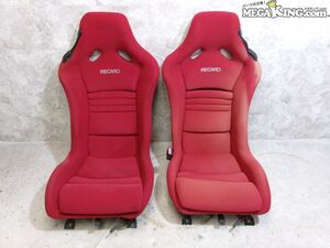 FD3S RX-7 スピリットR 限定車 純正 RECARO レカロ フルバケット シート TYPE A 赤 左右 シートレール 付 13B F104 88 6HX 10 / 2R12-1169