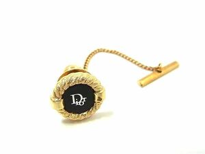 ChristianDior クリスチャンディオール タイタック ネクタイピン アクセサリー ビジネス 紳士 メンズ ゴールド系×ブラック系 DF2321