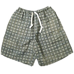 KENNETH FIELD x BEAMS PLUS ケネスフィールド 24SS 別注 EZ Shorts II Block Print バティックプリント イージーショーツ S INDIGO パンツ