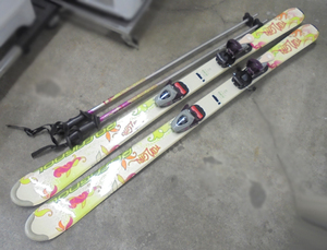 130cm ジュニアカービングスキー ロシニョール FunGirl ビンディング サロモン ポール 3点セット ROSSIGNOL 札幌市 白石店