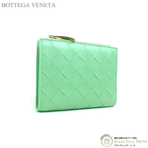 ボッテガ ヴェネタ （BOTTEGA VENETA） イントレチャート スモール 二つ折り ファスナーウォレット 財布 7423300 フェンネル（新品）