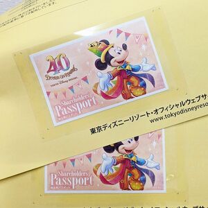 東京ディズニーリゾート（ディズニーランド／ディズニーシー）株主優待株主用パスポート 未使用品 2枚セット 送料無料