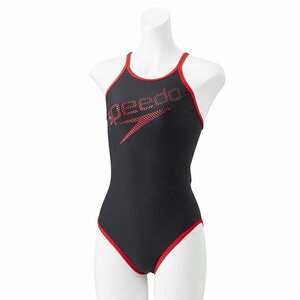 speedo スピード STW02001 レディース 競泳水着 練習用 ブラック×レッド M