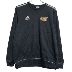 adidas ロンT ロングTシャツ XL キッズ 160～ ブラック アディダス プルオーバー ライン 切替 スポーティー 古着卸 アメリカ仕入 a612-6159