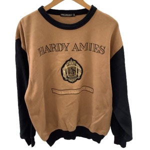 ♪♪ HARDY AMIES ハーディエイミス メンズ スウェット トレーナー SIZE M ブラウン×ブラック やや傷や汚れあり