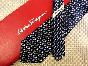 ♪32158C♪良品【花 一輪挿し 植物 柄】フェラガモ【Ferragamo】ネクタイ