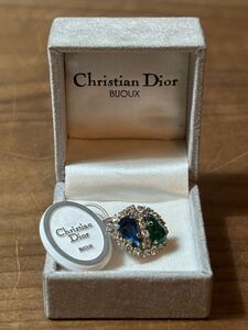 【1円〜】Christian Dior クリスチャン ディオール リング 12号 ドイツ製 ラインストーン 石 H80-089