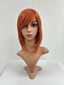 Wigs2you C-001 オレンジ コスプレウィッグ アニメ アイドル風 耐熱コスプレウィッグ★シンプルなミディアムスタイル 