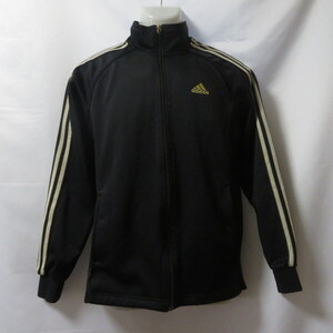 古着 メンズM adidas/アディダス トラックジャケット ジャージ フルジップ カジュアル スポーツ 運動 ウォーキング ブラック 346202