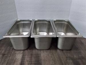 中古品　VOLLRATH　ヴォルラース　スーパーパン　18-10　ステンレス　1/3　150㎜　3個　業務用　飲食店　厨房　店舗　②