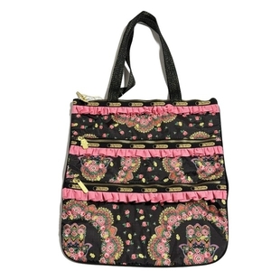 レスポートサック LESPORTSAC ショルダーバッグ 3164 P171 - 黒×ピンク×マルチ MANOUSH/花柄/フリル 新品同様 バッグ