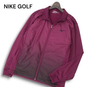 NIKE GOLF ナイキ ゴルフ 秋冬 ロゴ刺繍★ 裏起毛 切替 ジップ ブルゾン ジャケット Sz.L　メンズ　C4T08678_A#N