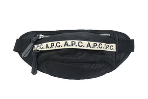 アーペーセー A.P.C. BANANE REPEAT BAG バナナ リピート ウエスト ボディ バッグ 黒 ブラック ブランド古着ベクトル ●▲ 240705 メンズ