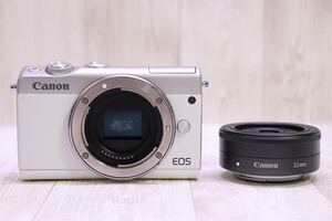 【ジャンク】CANON EOS M100 +( EF-M22mm) 【3.0型・ 約2420 万画素・Wi-Fi ・ミラーレスカメラ 】