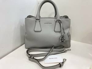 ◆【美品】MICHAEL KORS マイケルコース 鍵付き 2WAYショルダーバッグ グレー レディース 