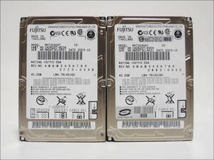 FUJITSU 2.5インチHDD MHT2040AT 40GB IDE 2個セット #12888