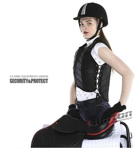 乗馬用品 乗馬用プロテクター ベストボディプロテクター レベル3 黒 馬具 男女兼用 メンズ レディース男性 女性