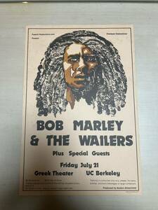 BOB MARLEY and the Wailers Berkeley, CA, 1978 フライヤー ボブマーリー ポスター ビンテージ レッチリ ブルースウェーバー